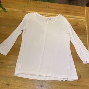 white crewneck three-quarter sleeve